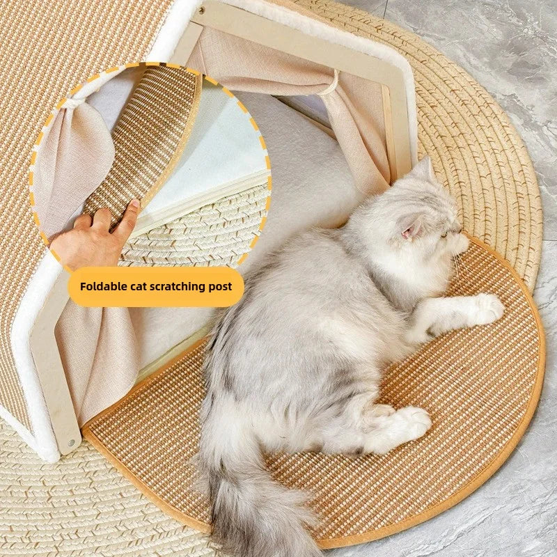 爪とぎ付き二通り猫ハウス、テント型